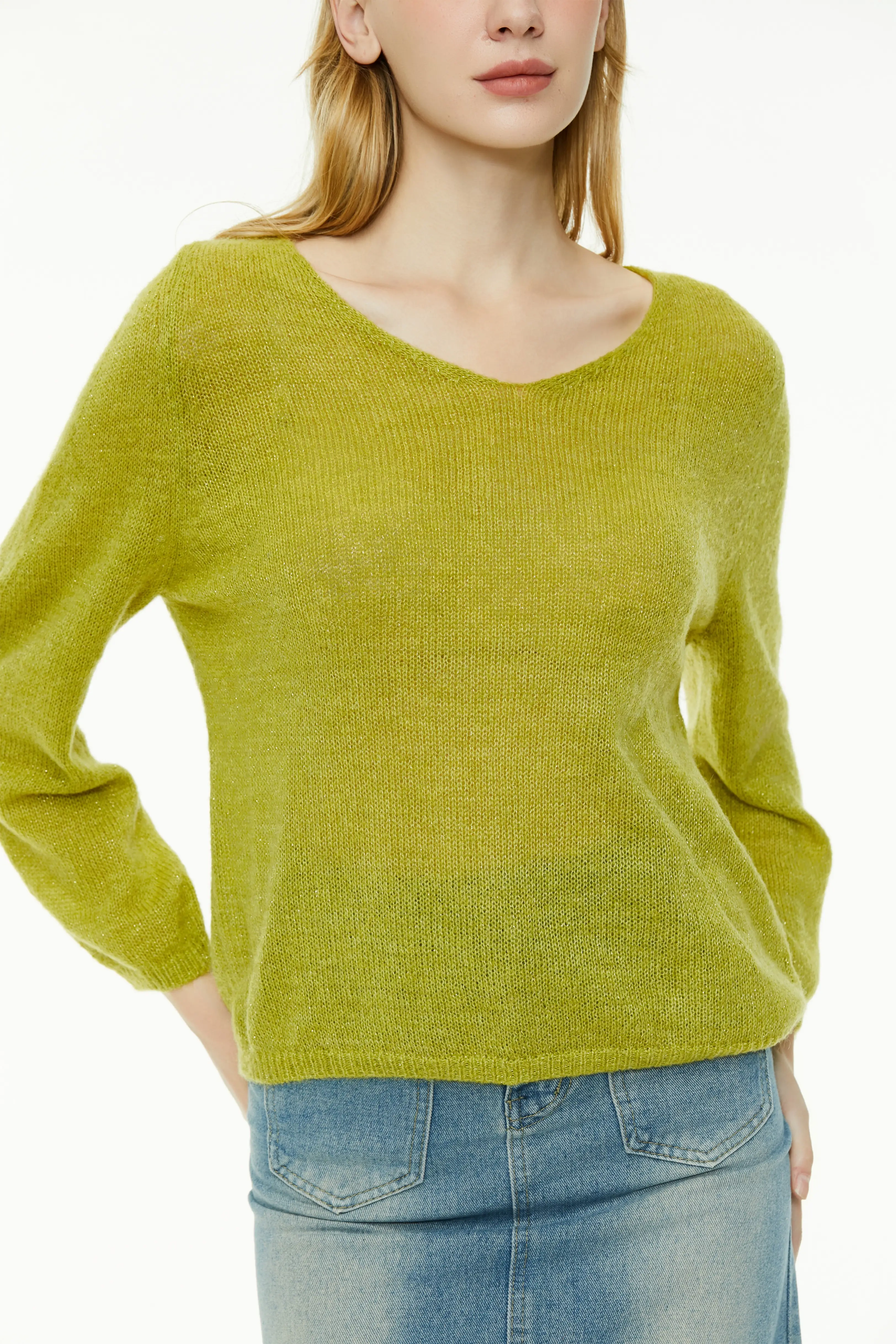 Casual Loose Fit V-Neck Knit Sweater