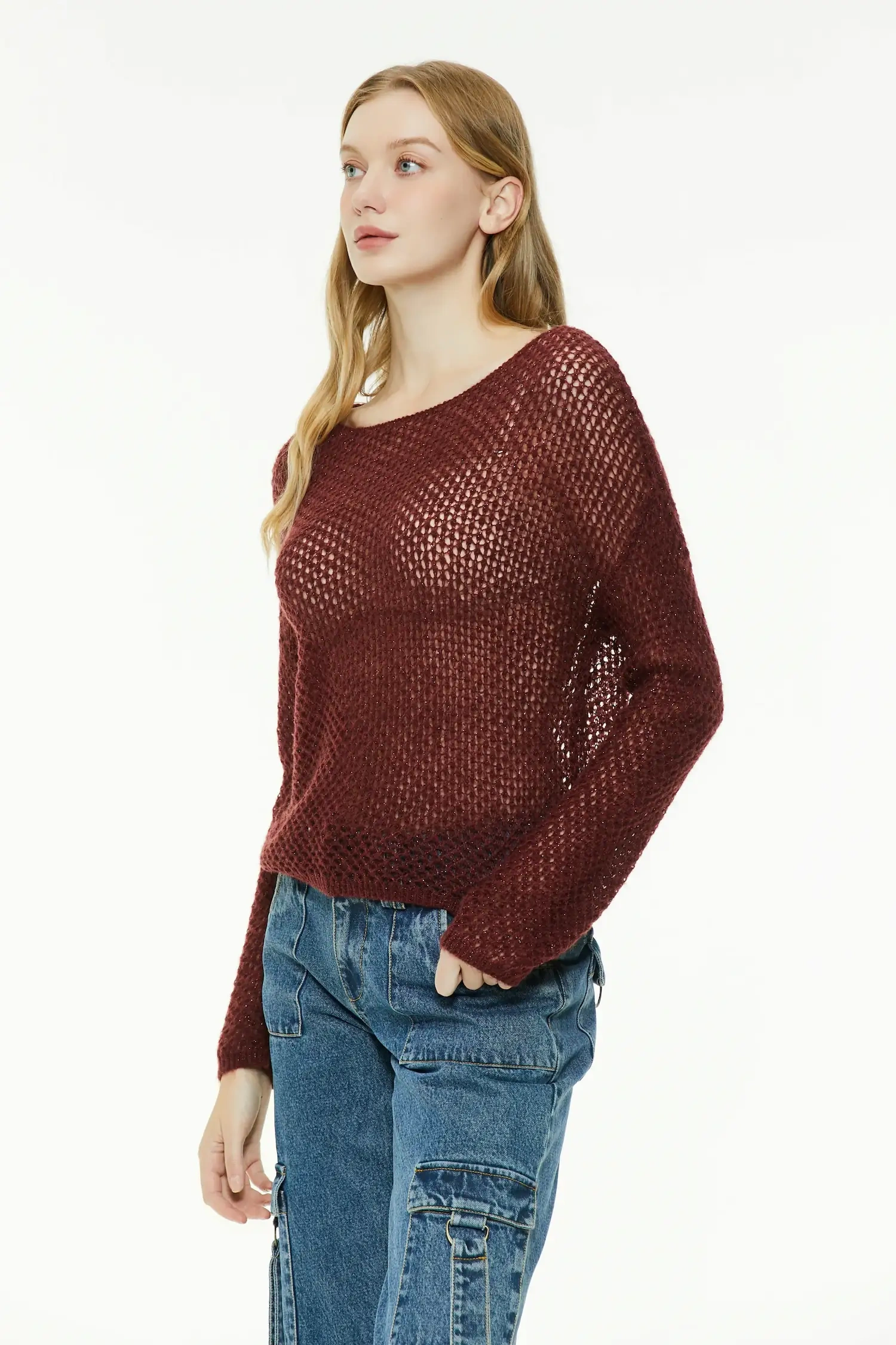 Open-Knit Boxy Sweater