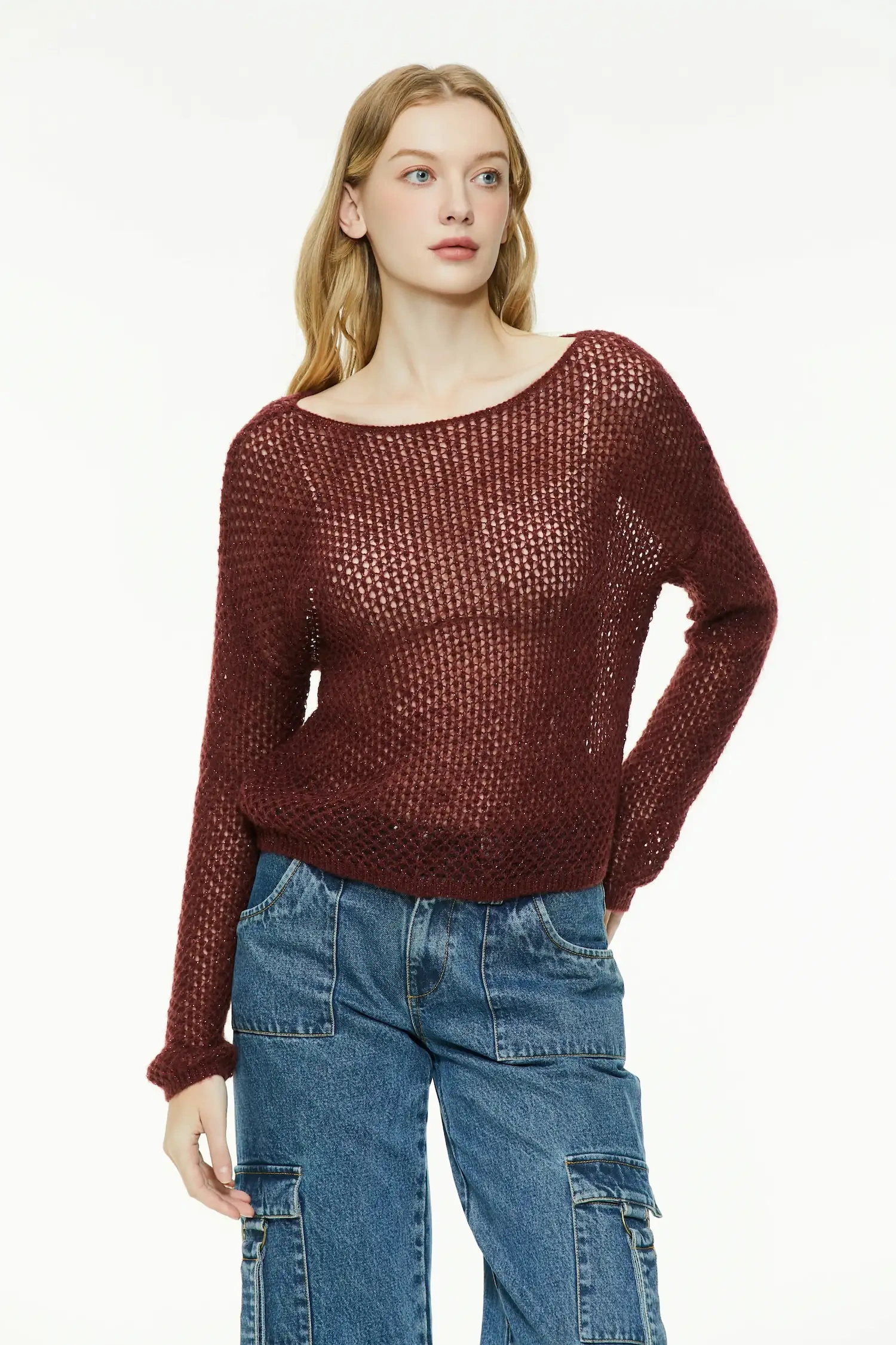 Open-Knit Boxy Sweater