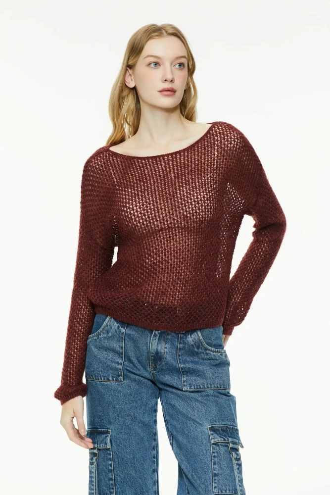 Open-Knit Boxy Sweater