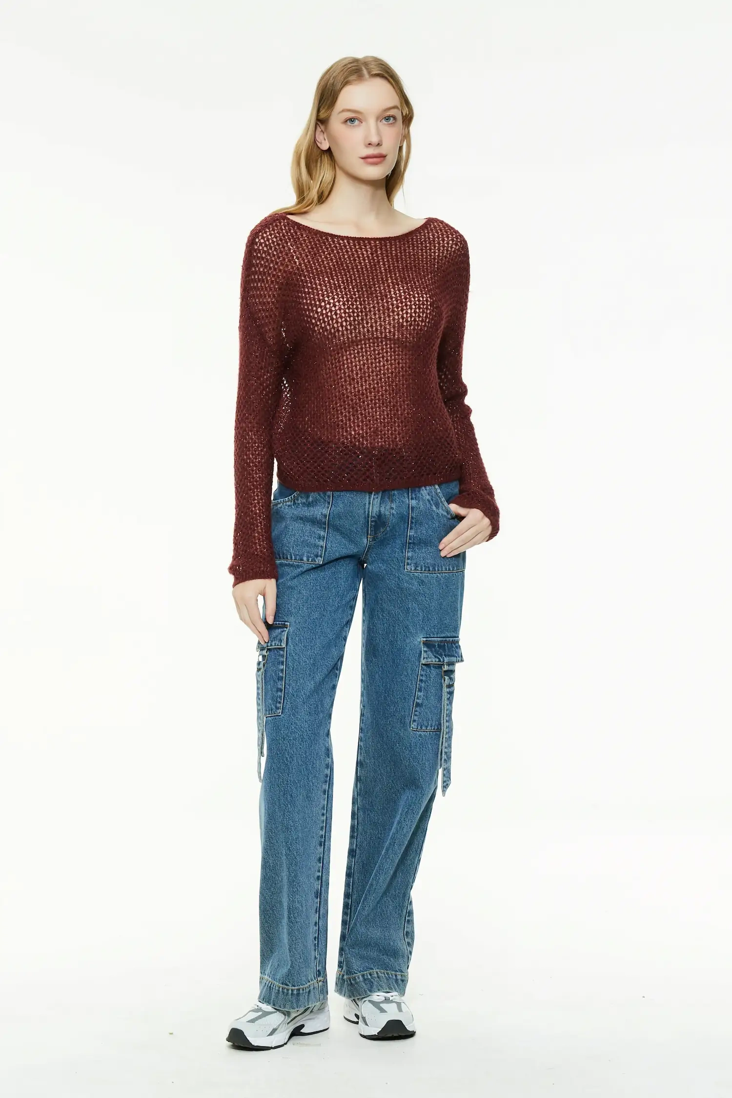 Open-Knit Boxy Sweater