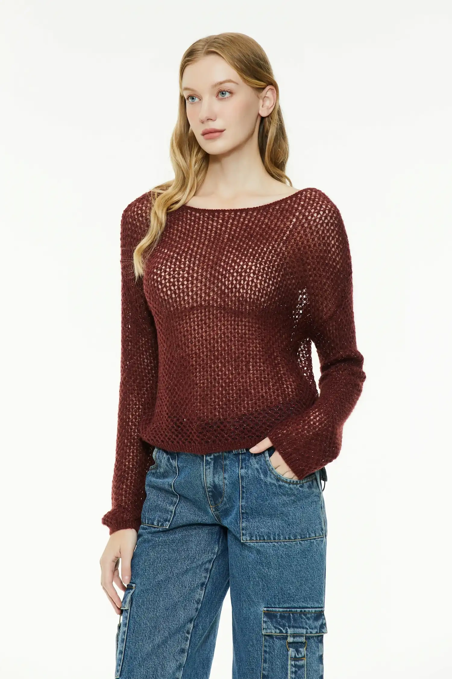 Open-Knit Boxy Sweater