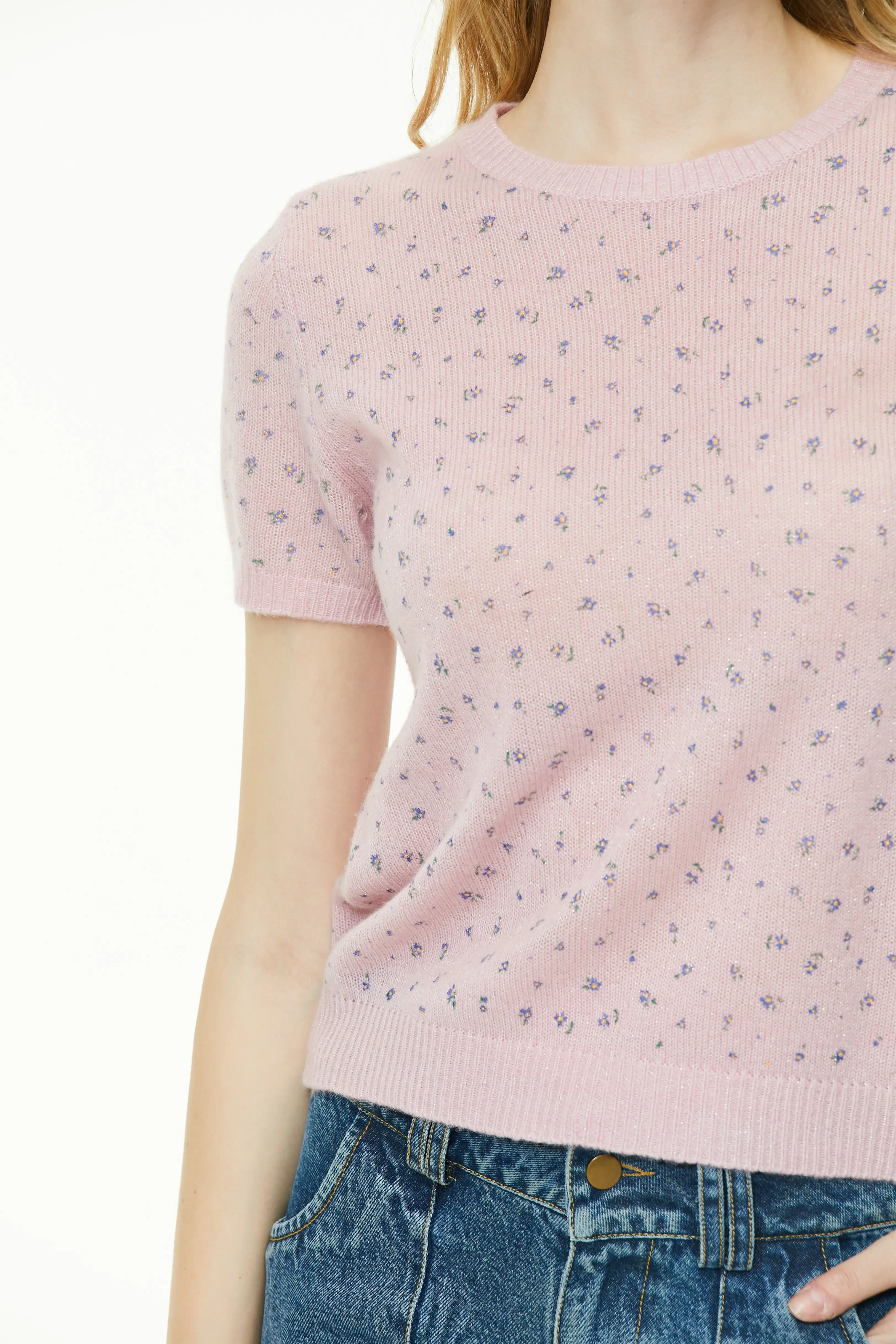 Blossom Pink Short-Sleeve Knit Top
