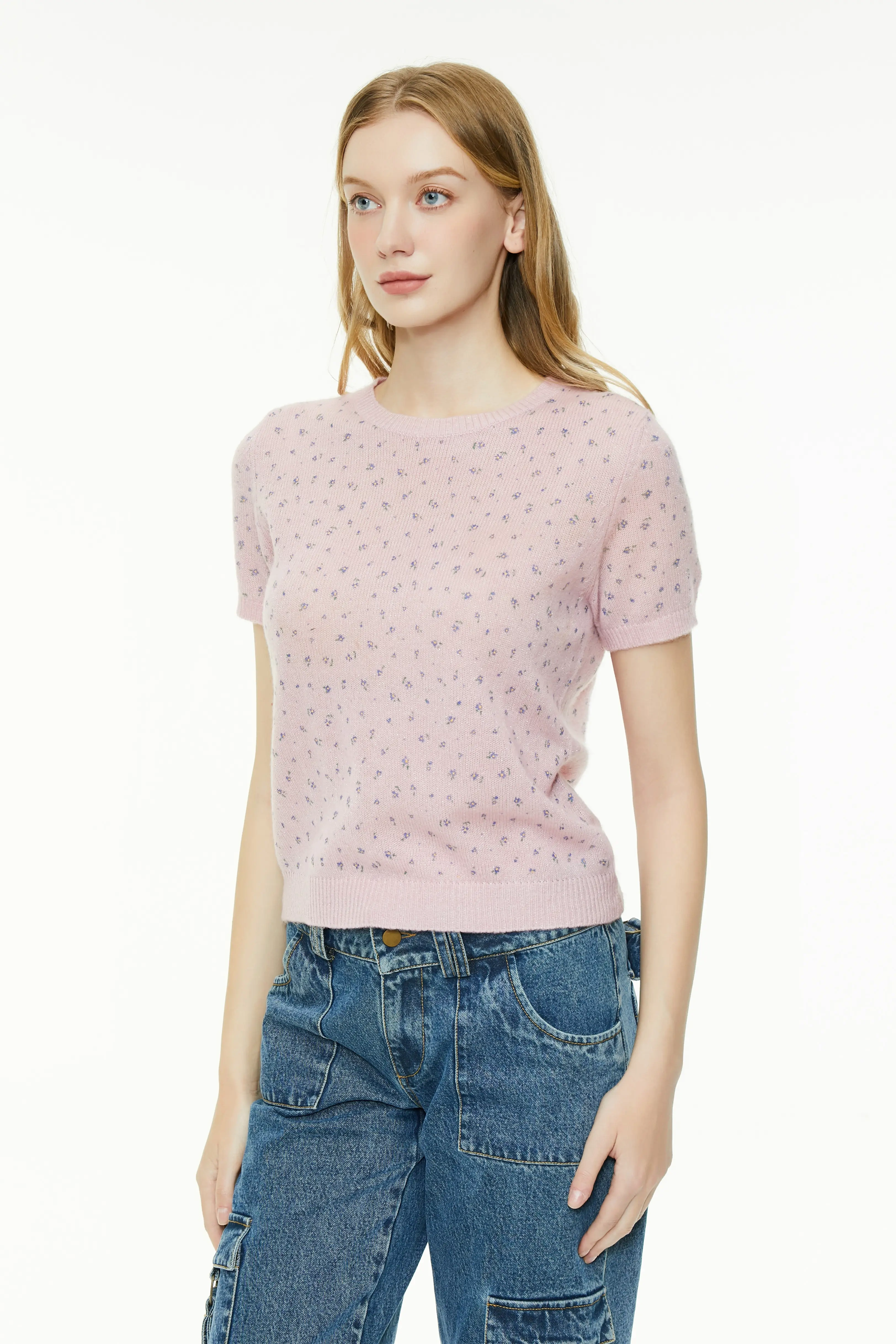 Blossom Pink Short-Sleeve Knit Top