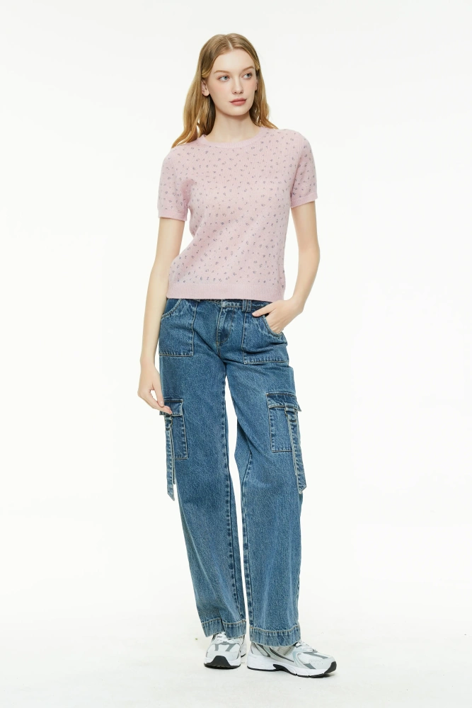 Blossom Pink Short-Sleeve Knit Top