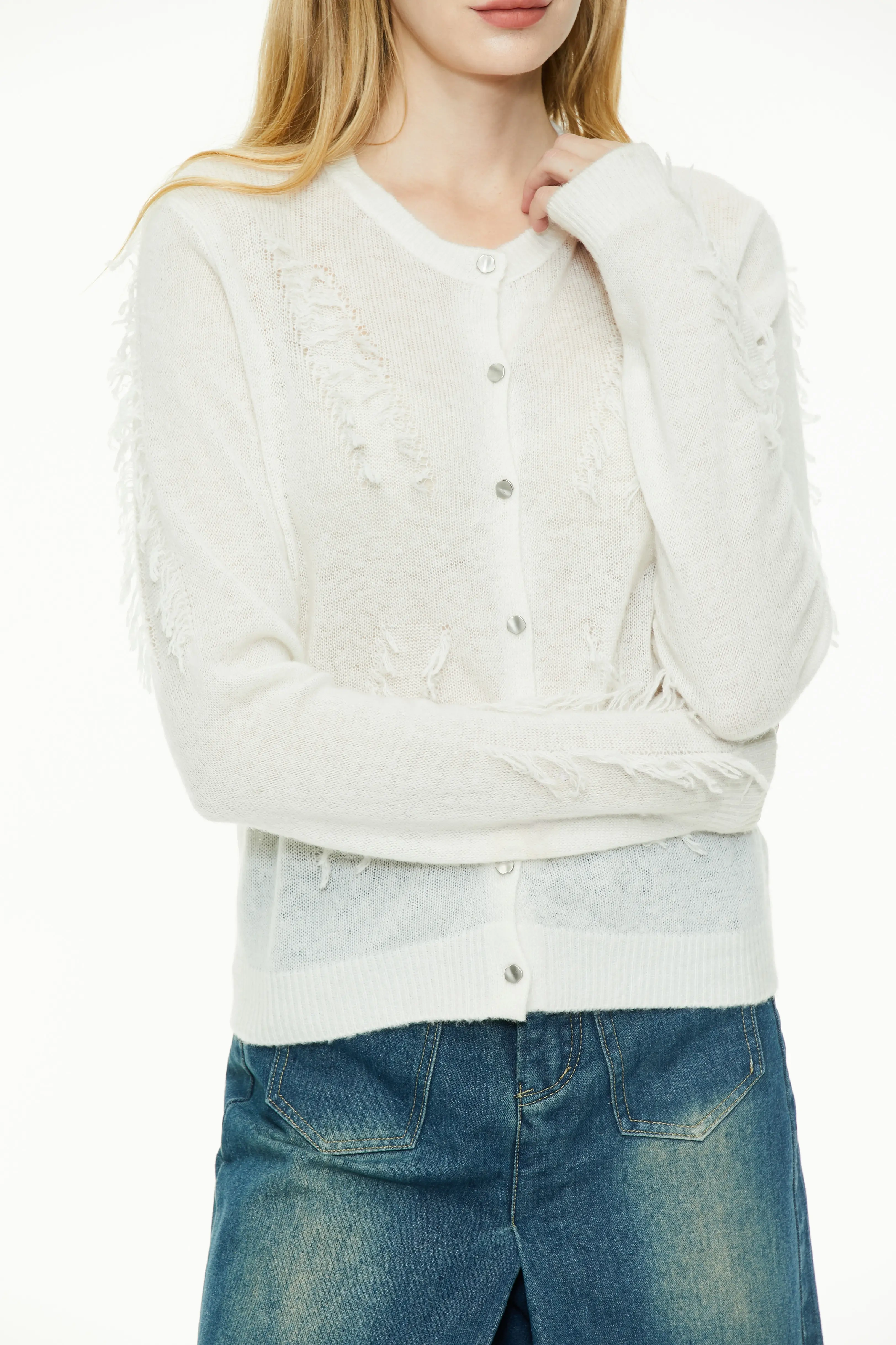 Chunky Knit Button-Up Sweater