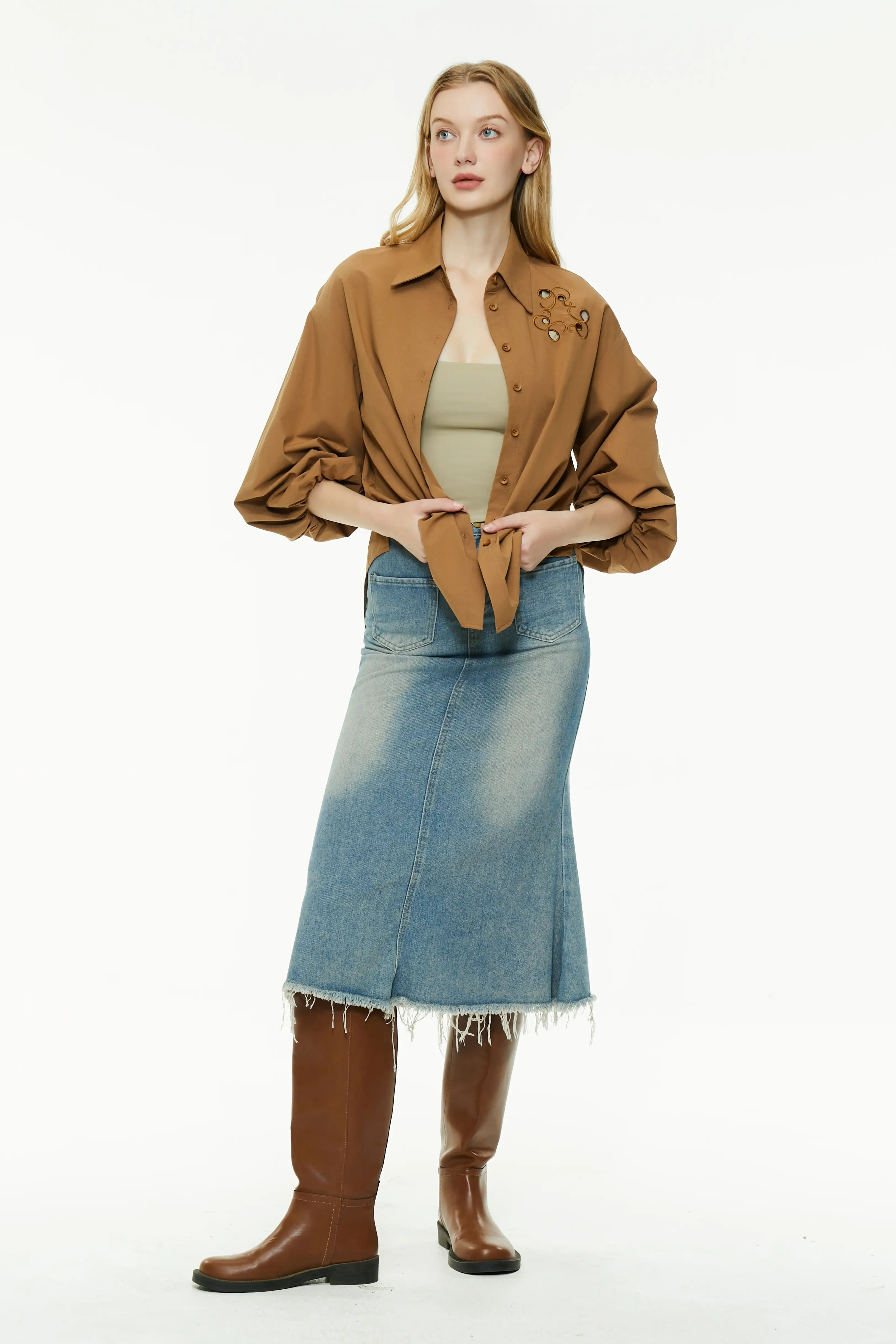 Women's puff sleeve shirt