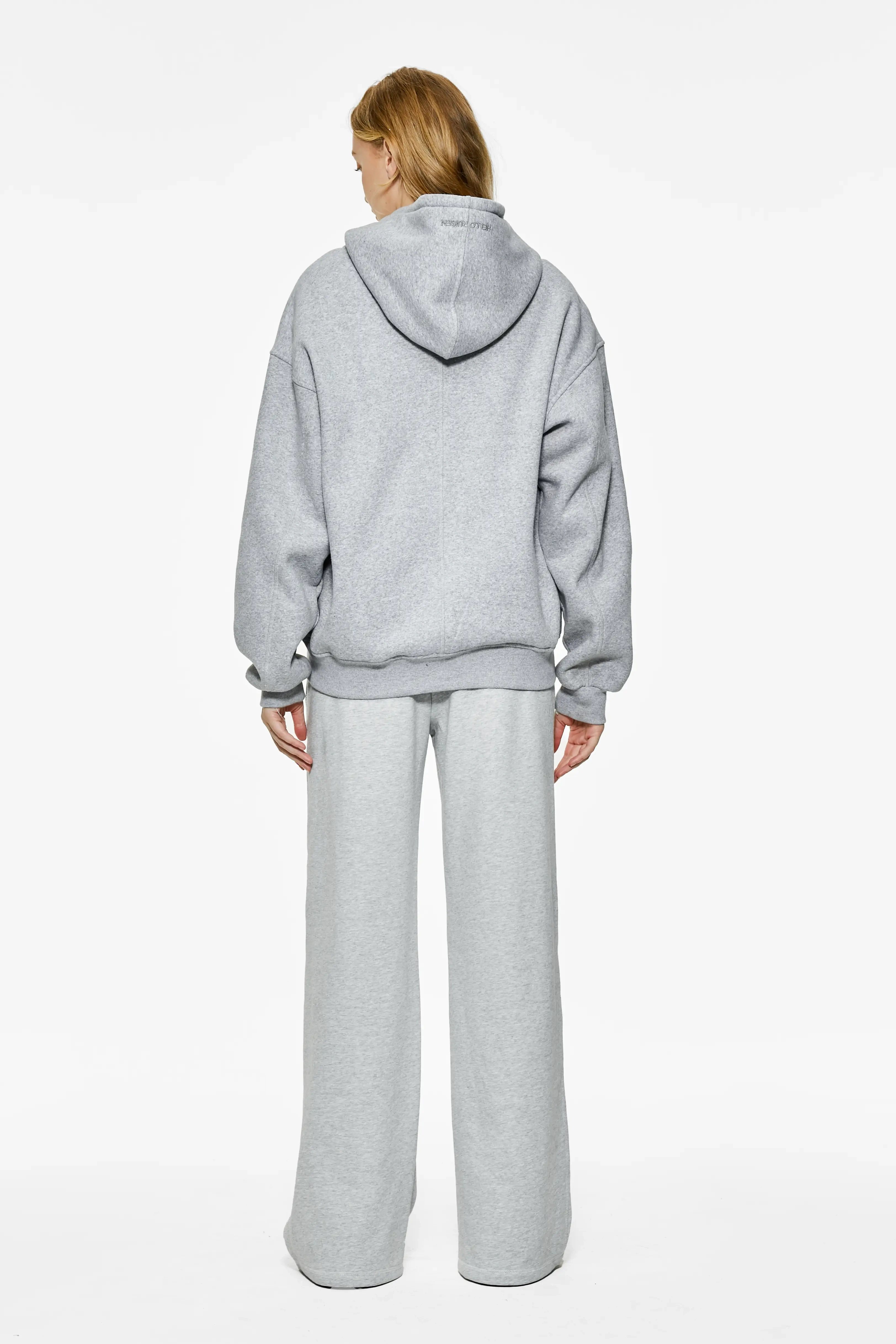 Drop shoulder zipper hoodie