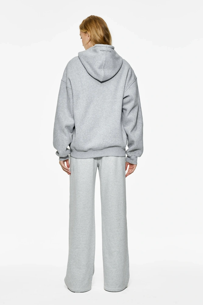 Drop shoulder zipper hoodie