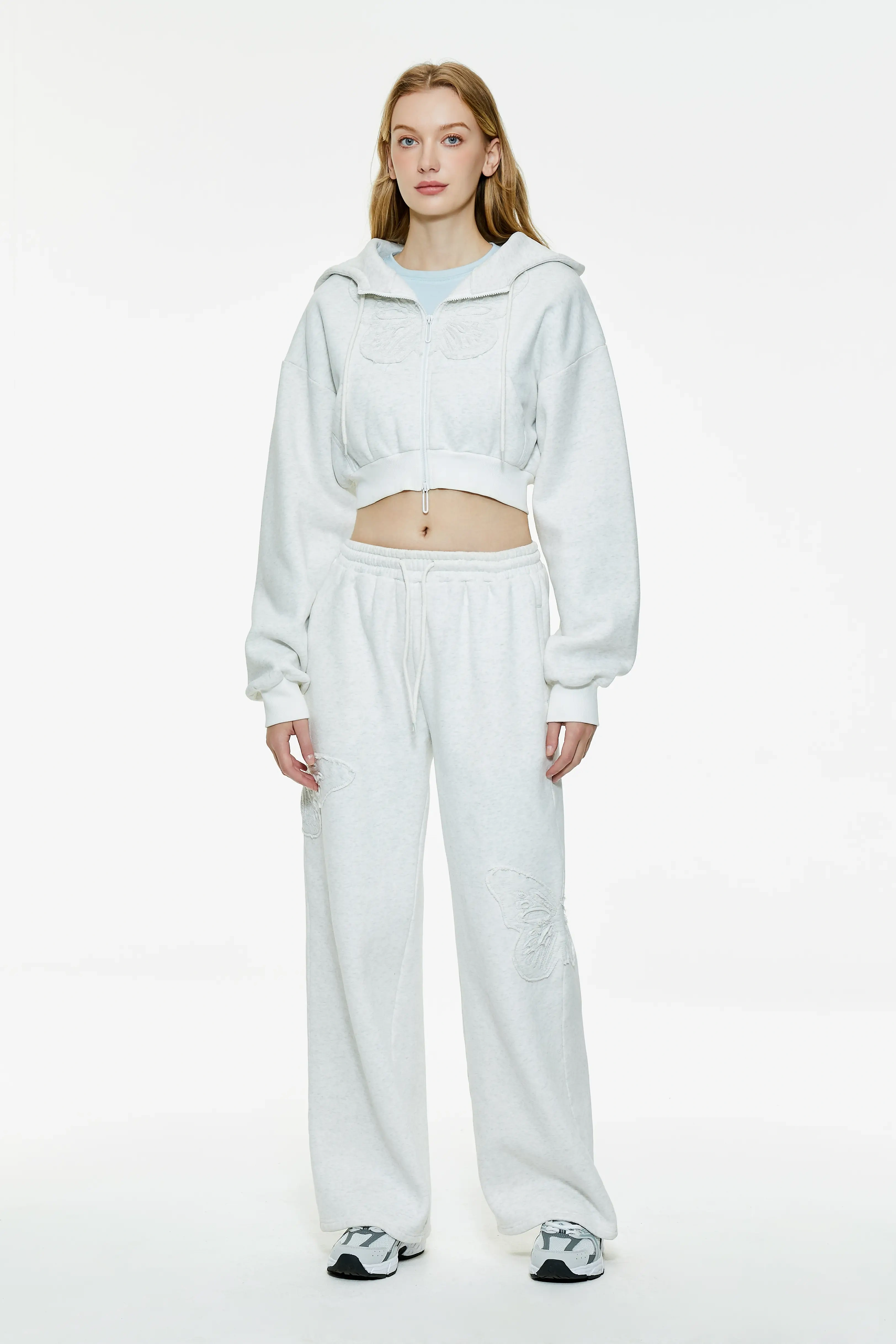 Women's Zipper Embroidered Hoodie