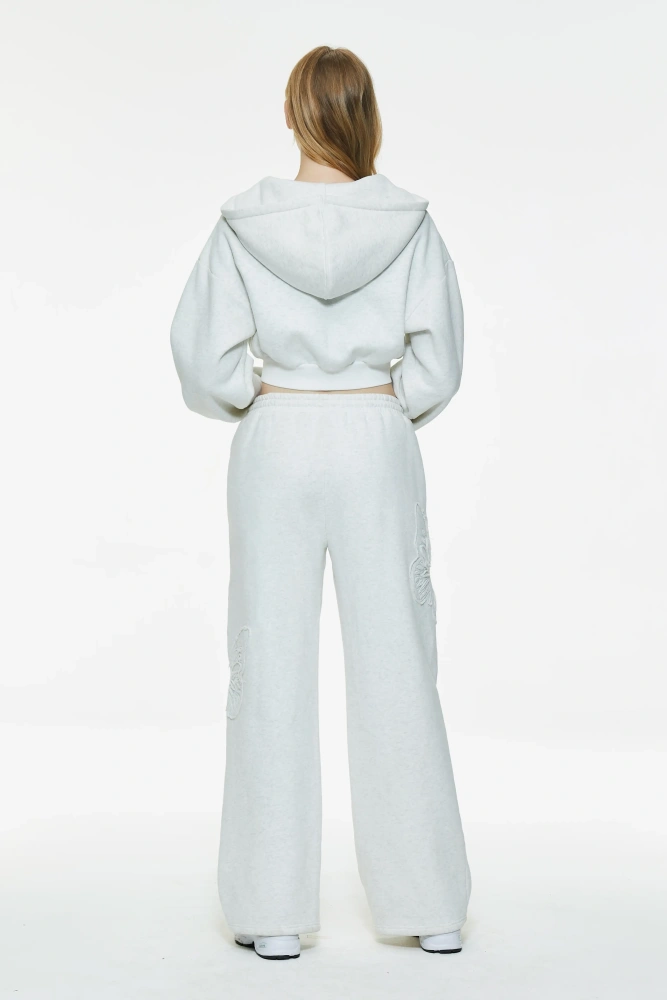 Women's Zipper Embroidered Hoodie