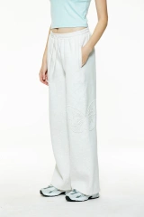 Butterfly Embroidered Wide Leg Sweatpants