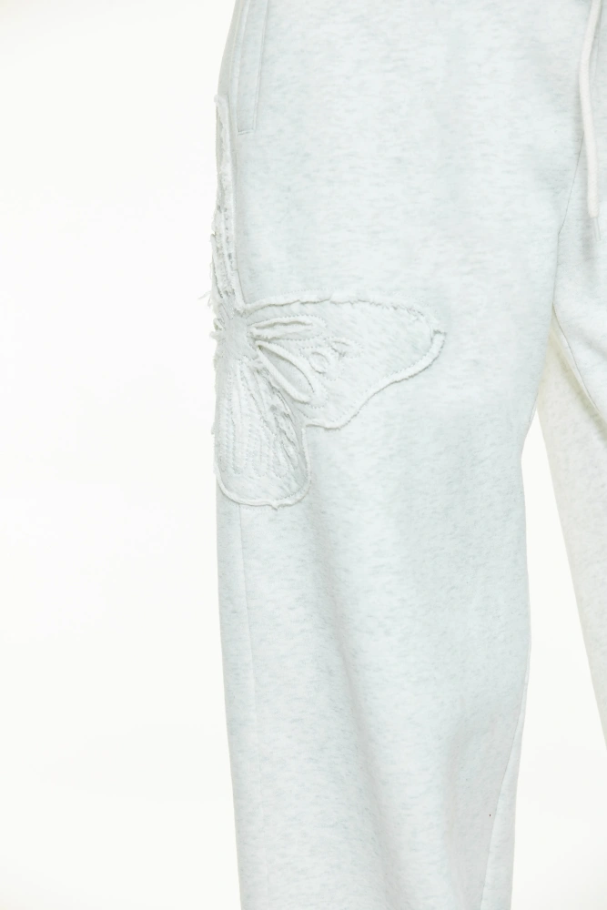 Women's casual loose embroidered sports pants