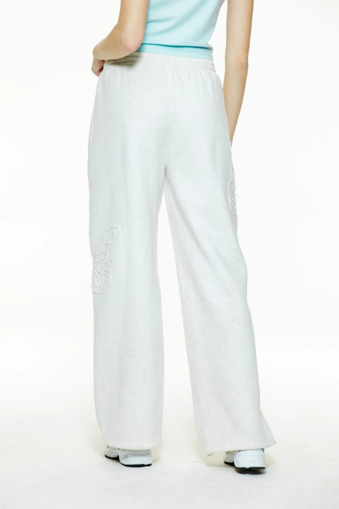 Women's casual loose embroidered sports pants