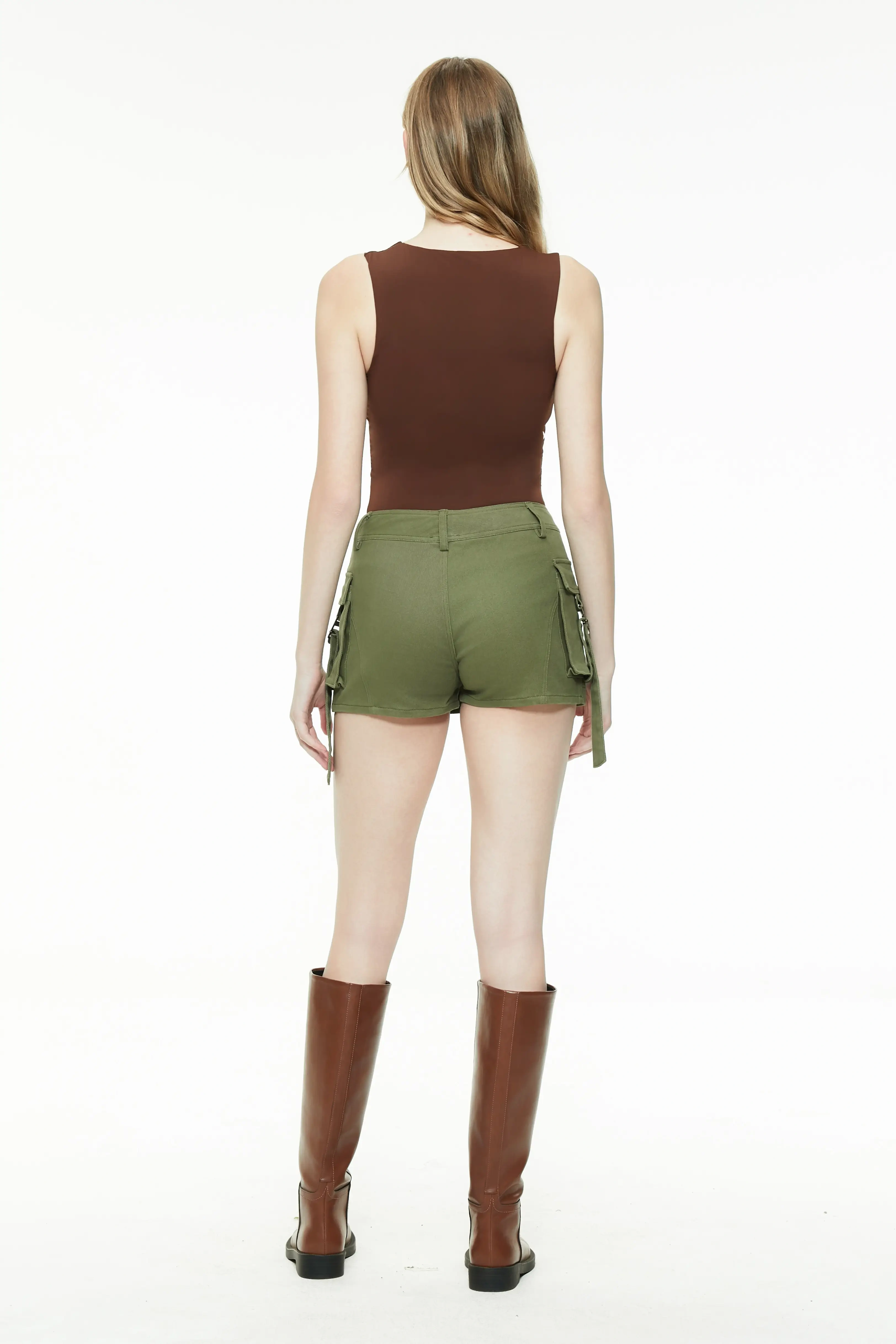 Lace square neck tight vest