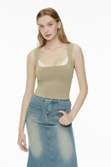 Lace Trim Square Neck Tank Top