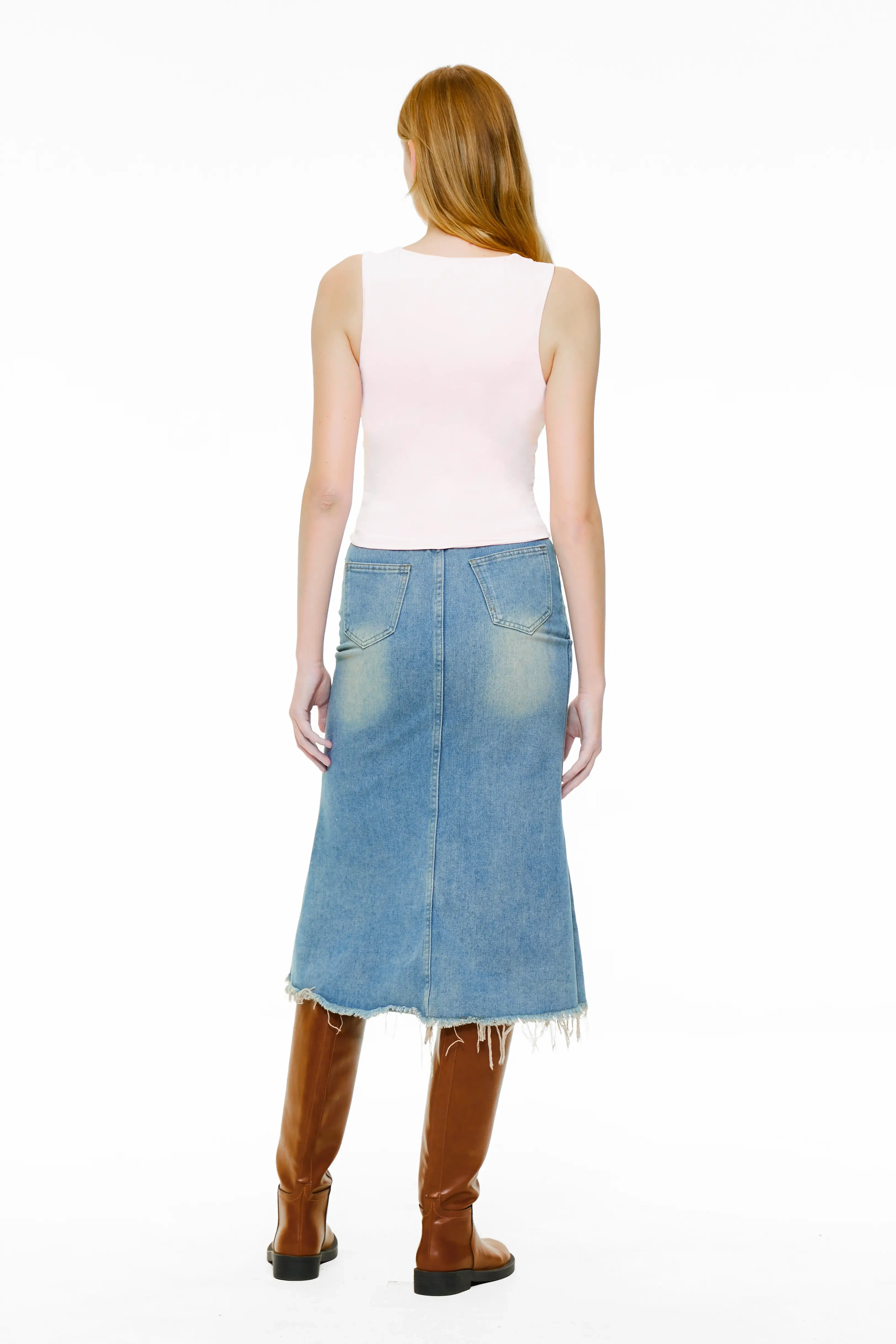 Lace square neck tight vest