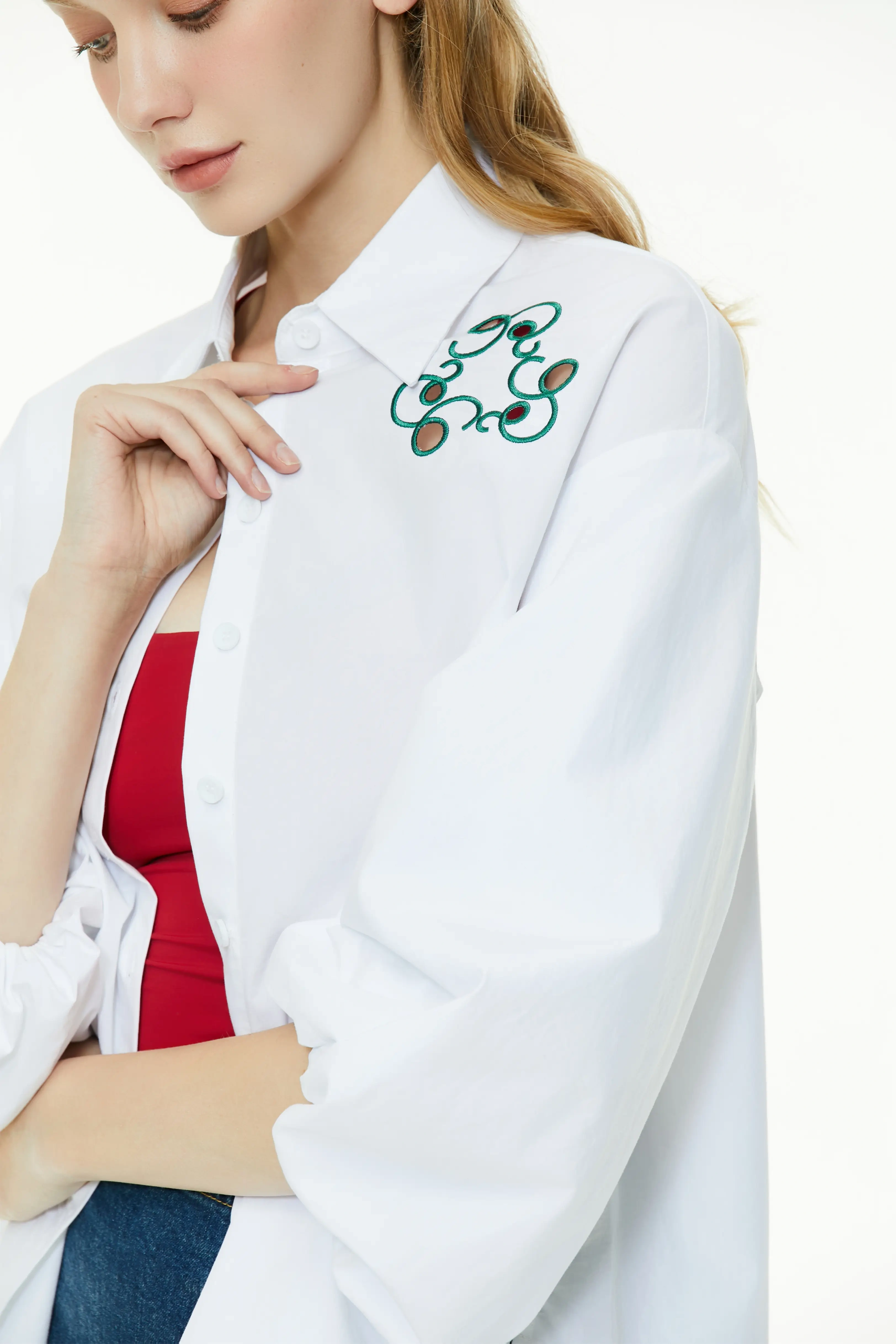 Puff sleeve polo shirt