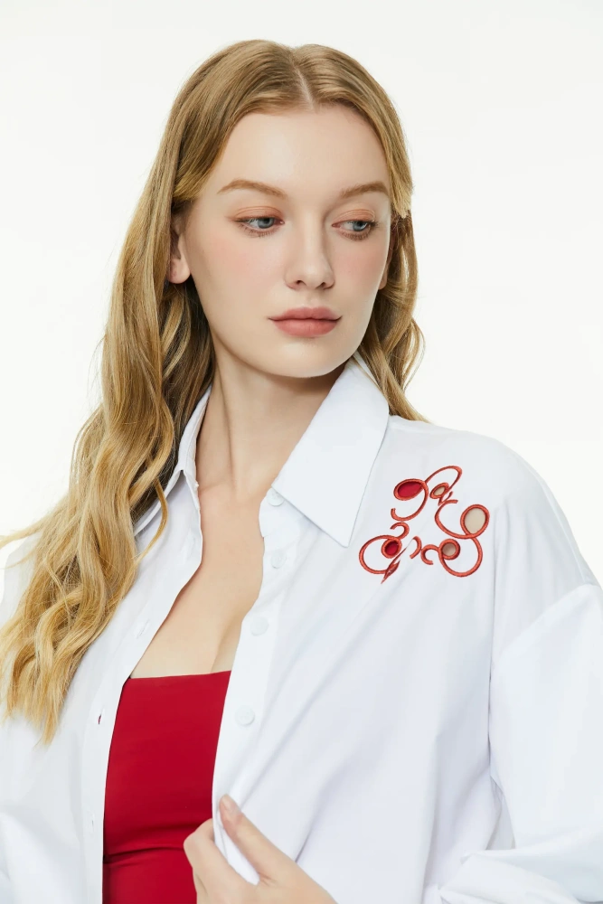 Puff sleeve polo shirt