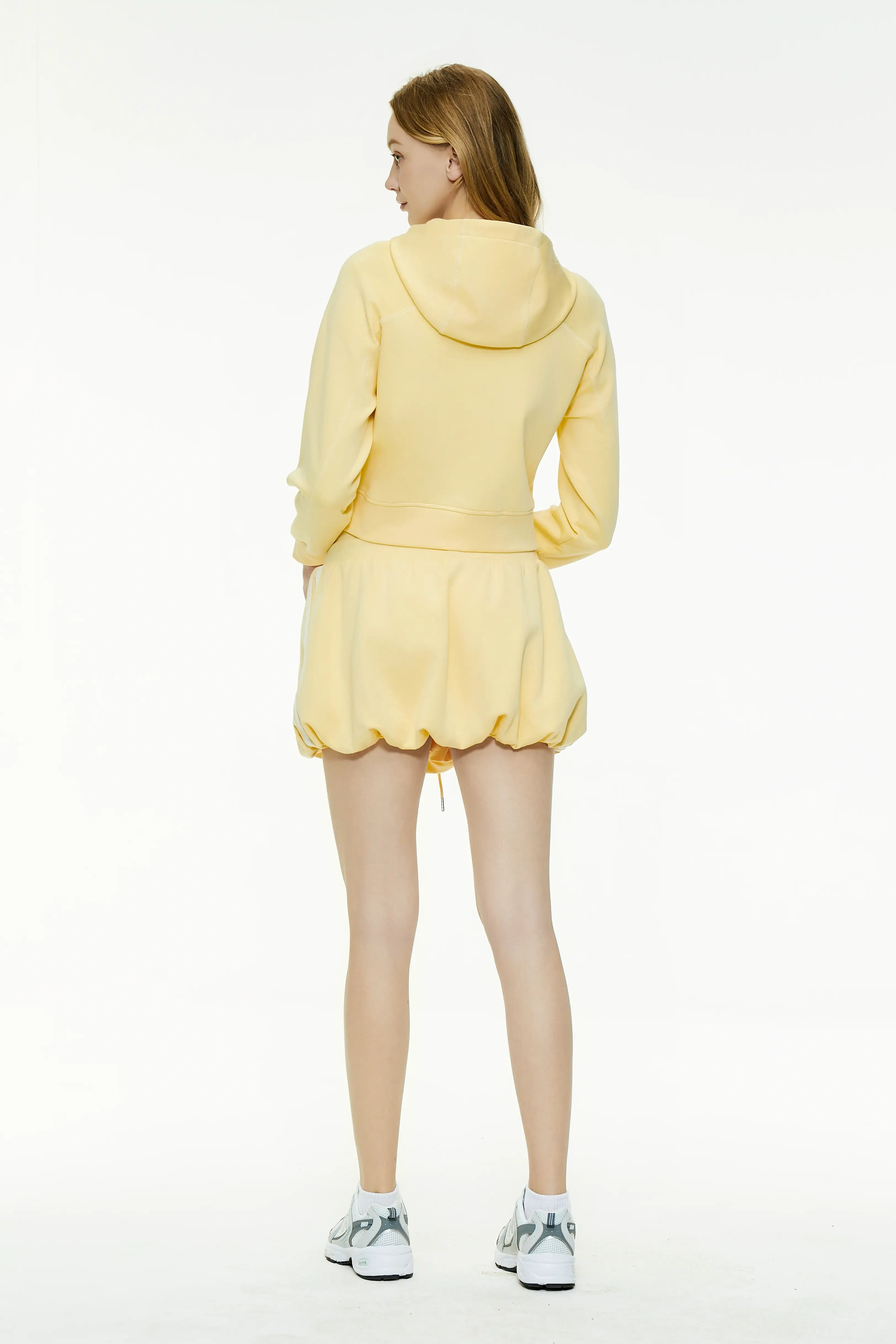 Mesh Patchwork Cropped Contour Zip  Hoodie