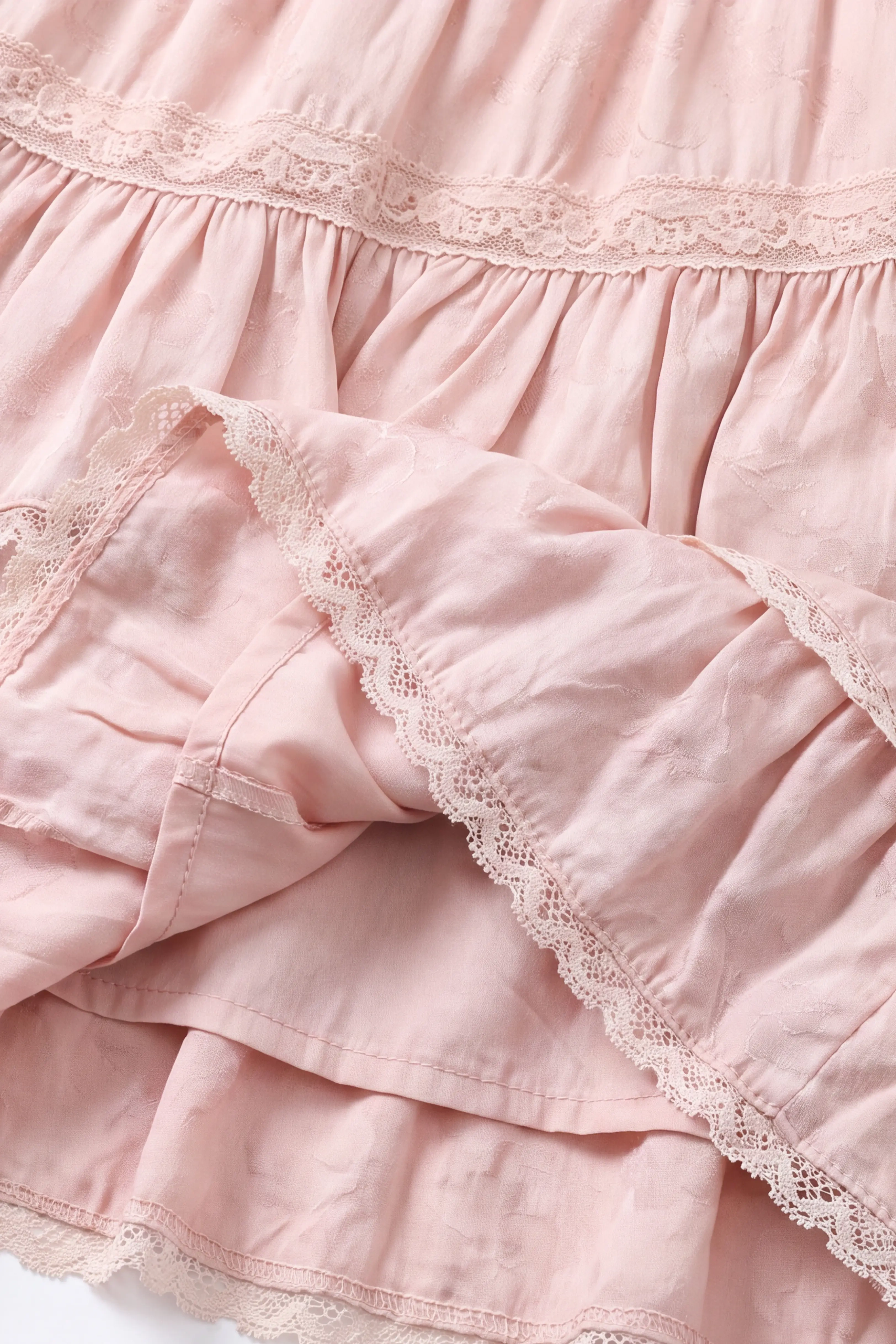 Lace Trim Tiered Ruffle Tennis Skirt