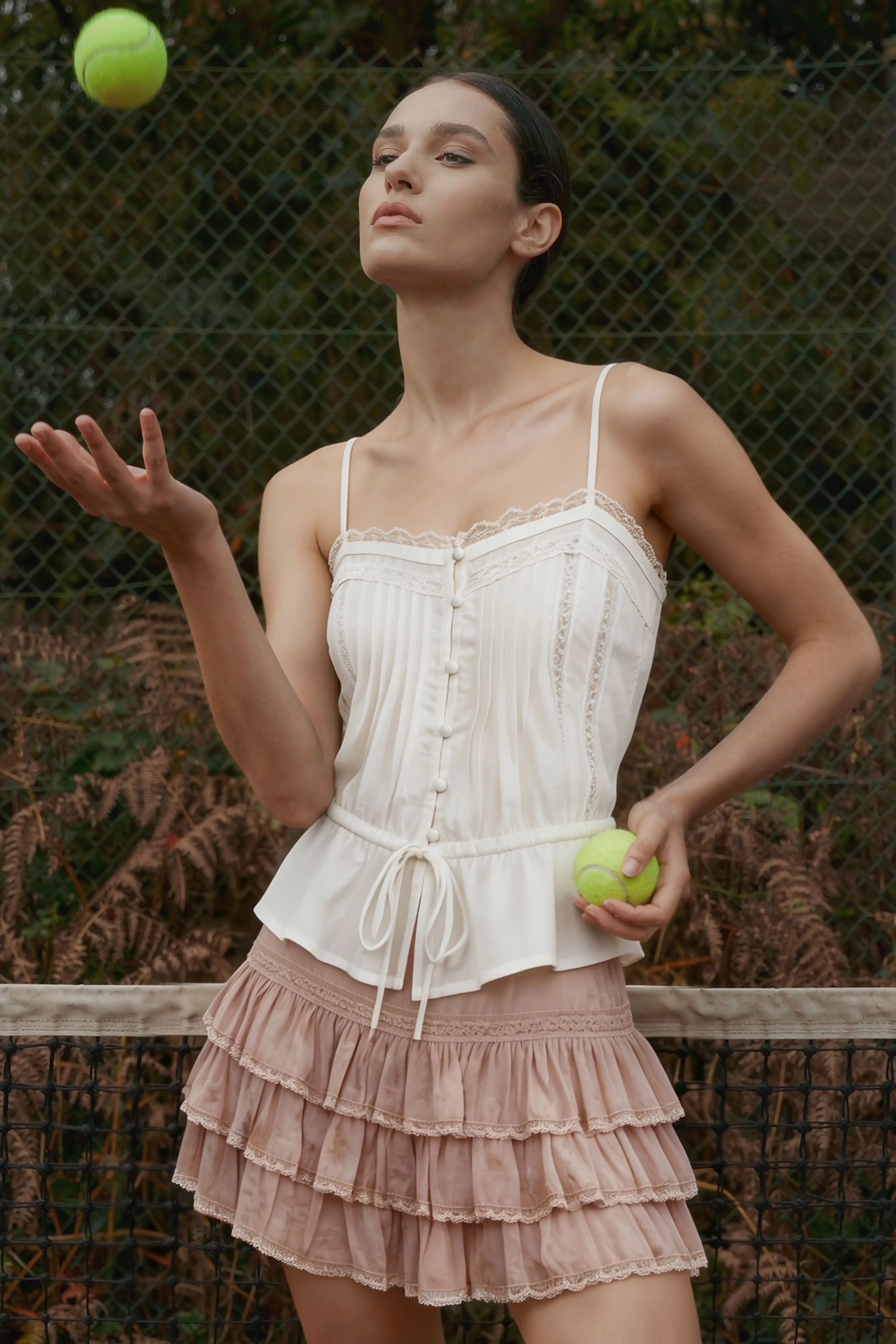Lace Trim Camisole Tank Resort Athleisure Top