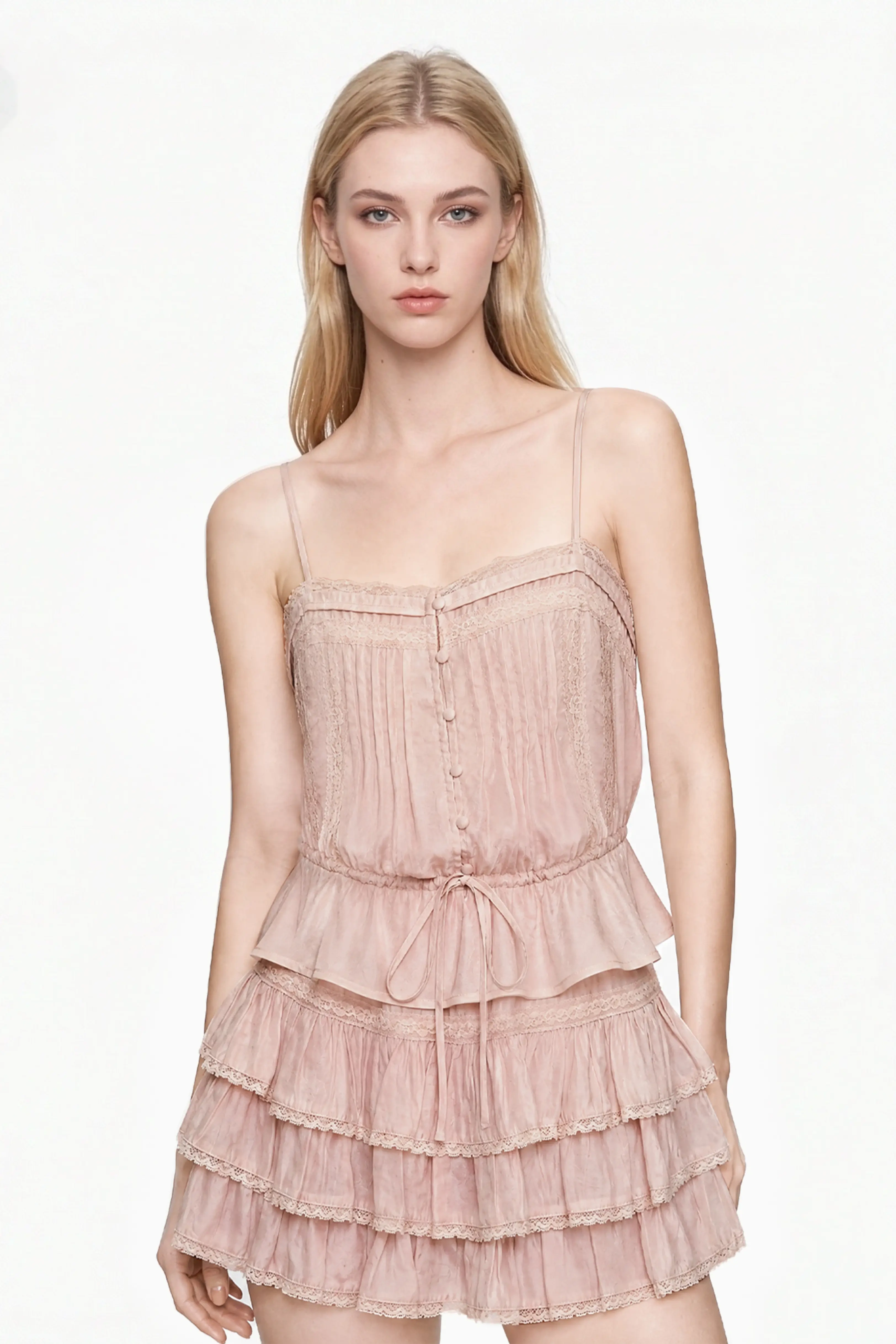 Lace Trim Camisole Tank Resort Athleisure Top