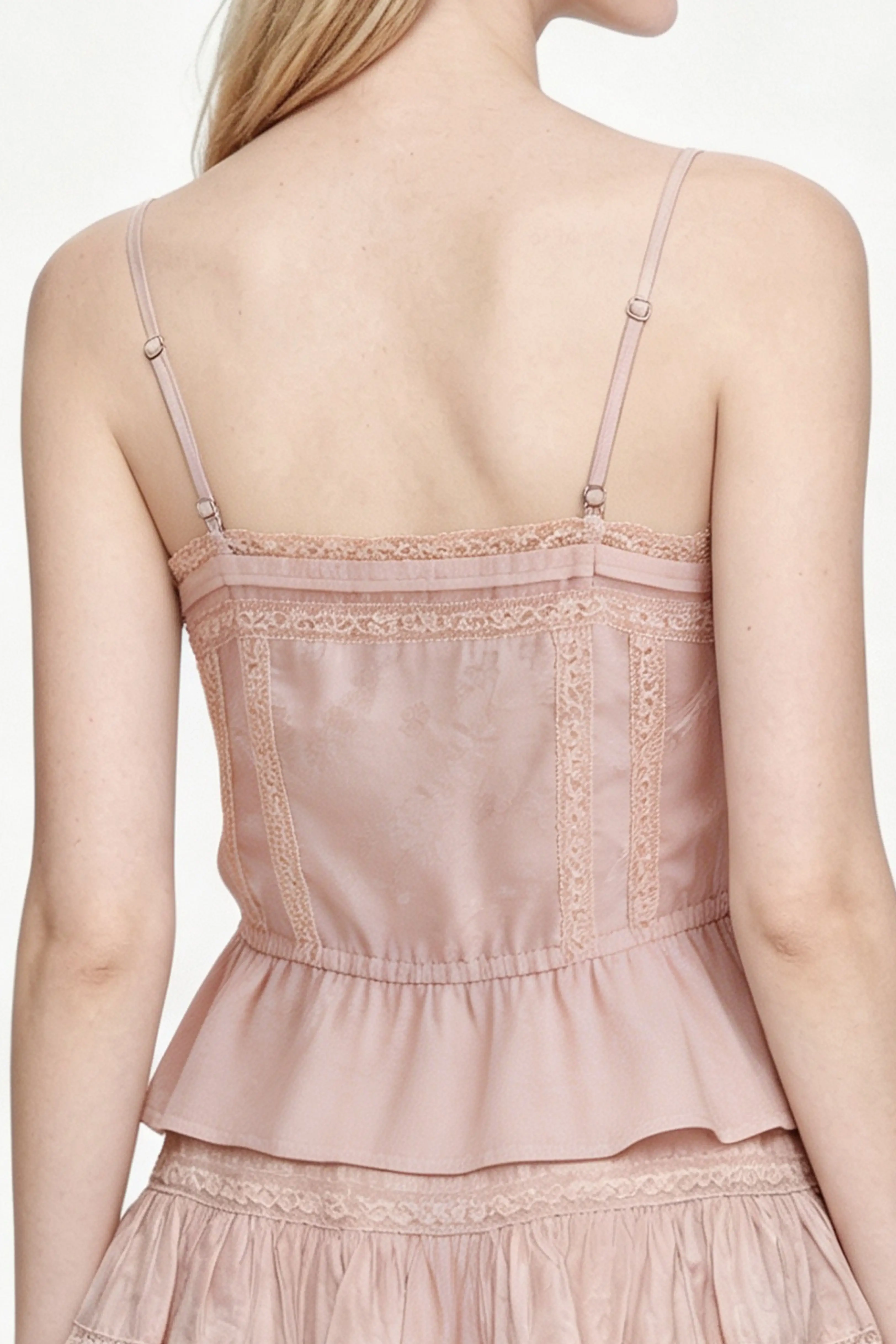 Lace Trim Camisole Tank Resort Athleisure Top
