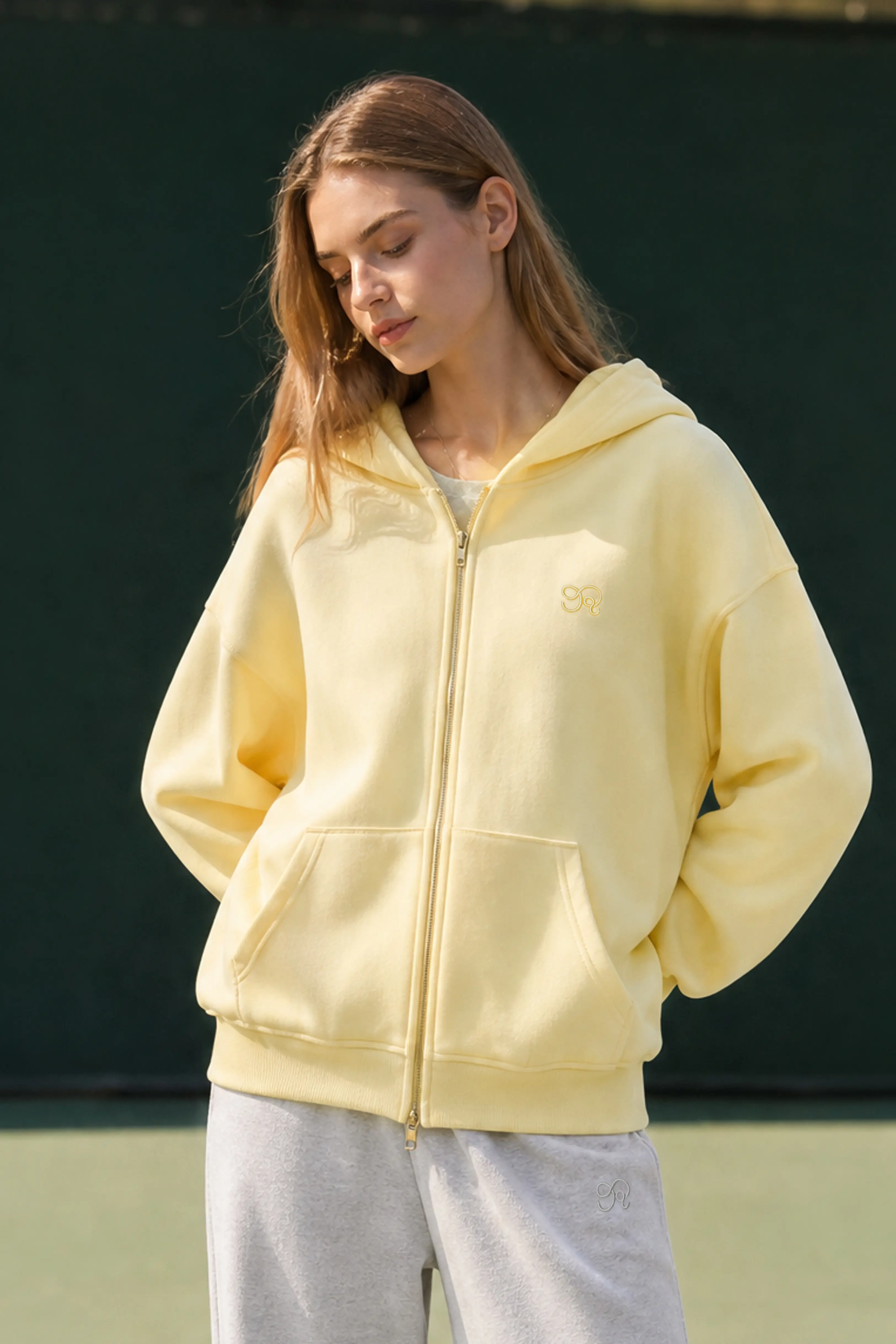 Oversized Double Zip Up Hoodie