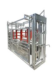 Premium V squeeze cattle crush with roof