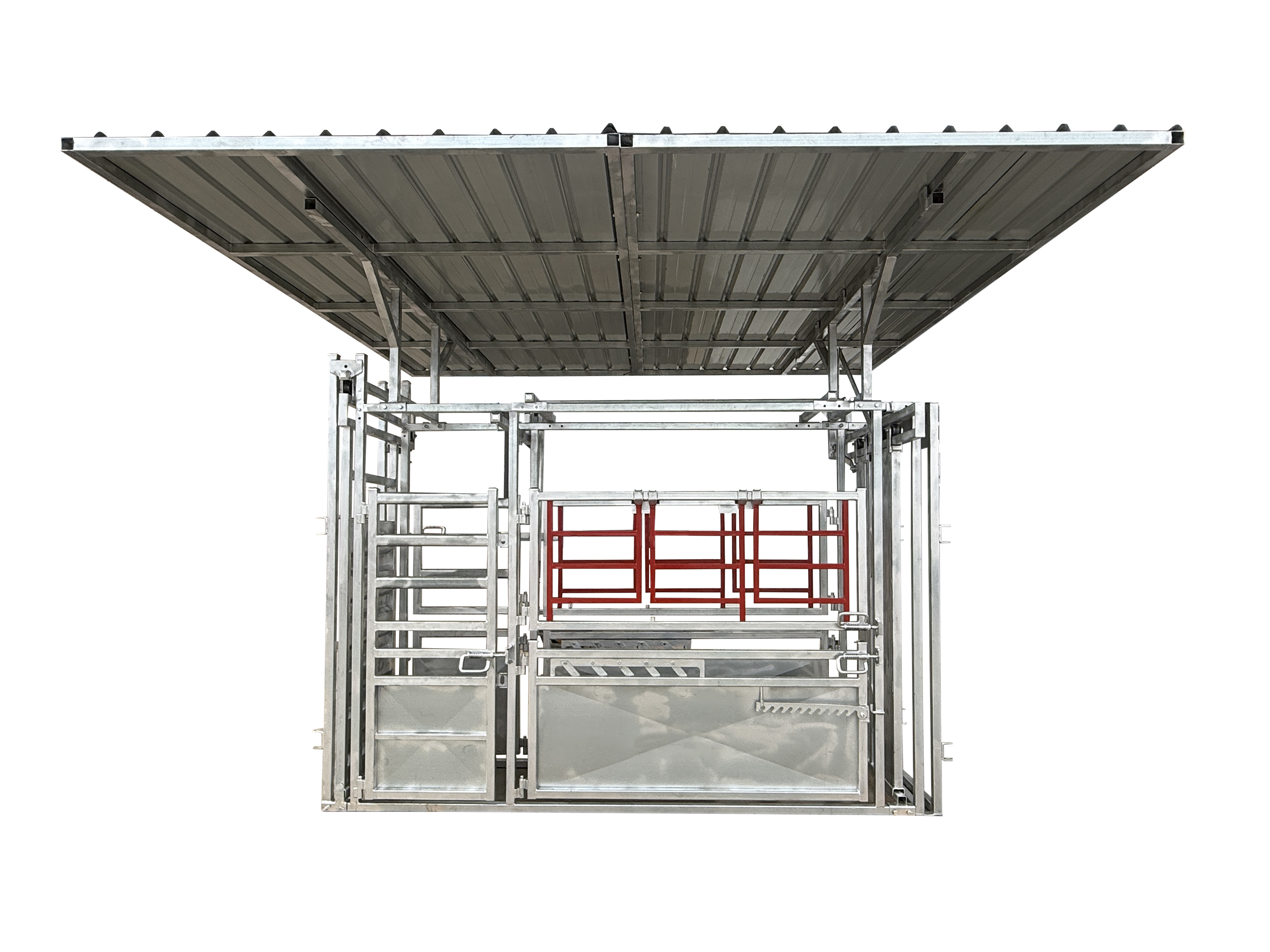 Premium V squeeze cattle crush with roof