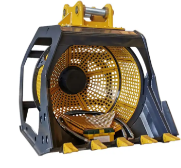 CNS HIGH QUALITY HYDRAULIC ROTARY ROTATING SOIL ROCK SAND SCREENING BUCKET EXCAVATOR SCREEN BUCKET