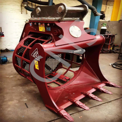 CNS HYDRAULIC 360 DEGREE 2T 3T 4T 5T MESH CHANGABLE SCREEN SIEVE RORATING BUCKET FOR EXCAVATOR MULTI CUSTOMIZED