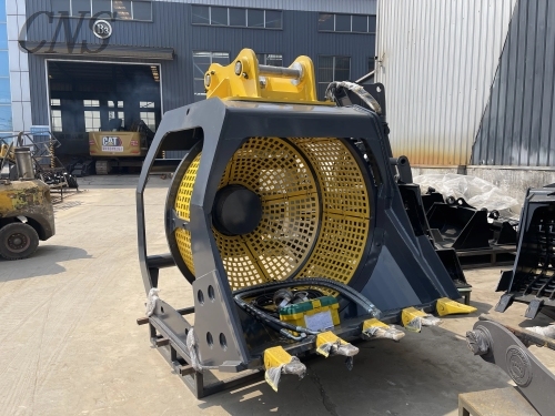 CNS HYDRAULIC 360 DEGREE 2T 3T 4T 5T MESH CHANGABLE SCREEN SIEVE RORATING BUCKET FOR EXCAVATOR MULTI CUSTOMIZED