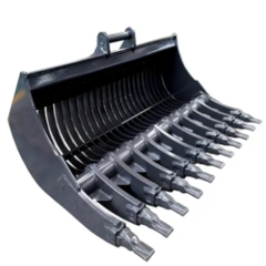 CNS EXCAVATOR LOADER Tree branch clamp root rake grapple hydraulic thumb rake grab
