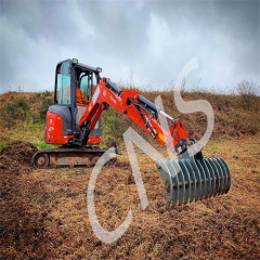 CNS EXCAVATOR LOADER Tree branch clamp root rake grapple hydraulic thumb rake grab