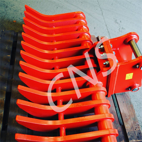 CNS EXCAVATOR LOADER Tree branch clamp root rake grapple hydraulic thumb rake grab