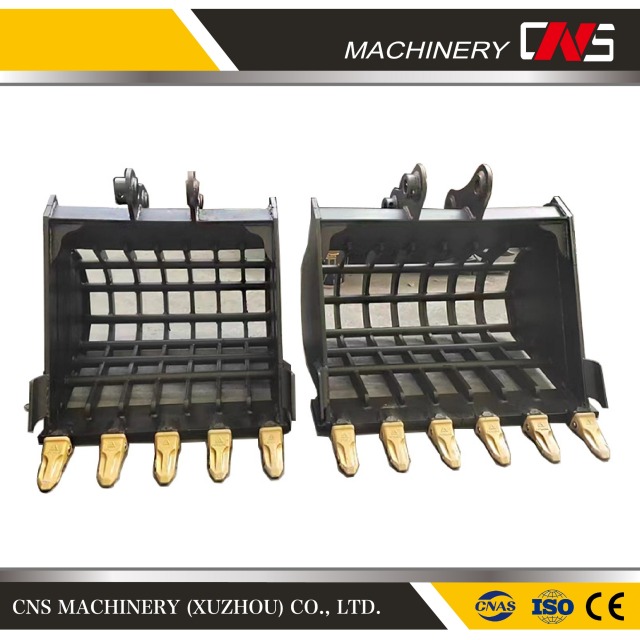 Mini Skeleton Bucket Attachments Excavator Sorting Bucket for Soil Ston Separating OEM ODM Different Size Grid Sieve Bucket