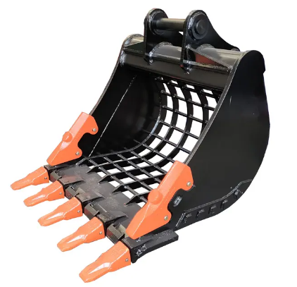 CNS CHINA CUSTOMISED SCREEN SIEVING SKELETON SKID STEER BUCKET FOR ROCK STONE SAND