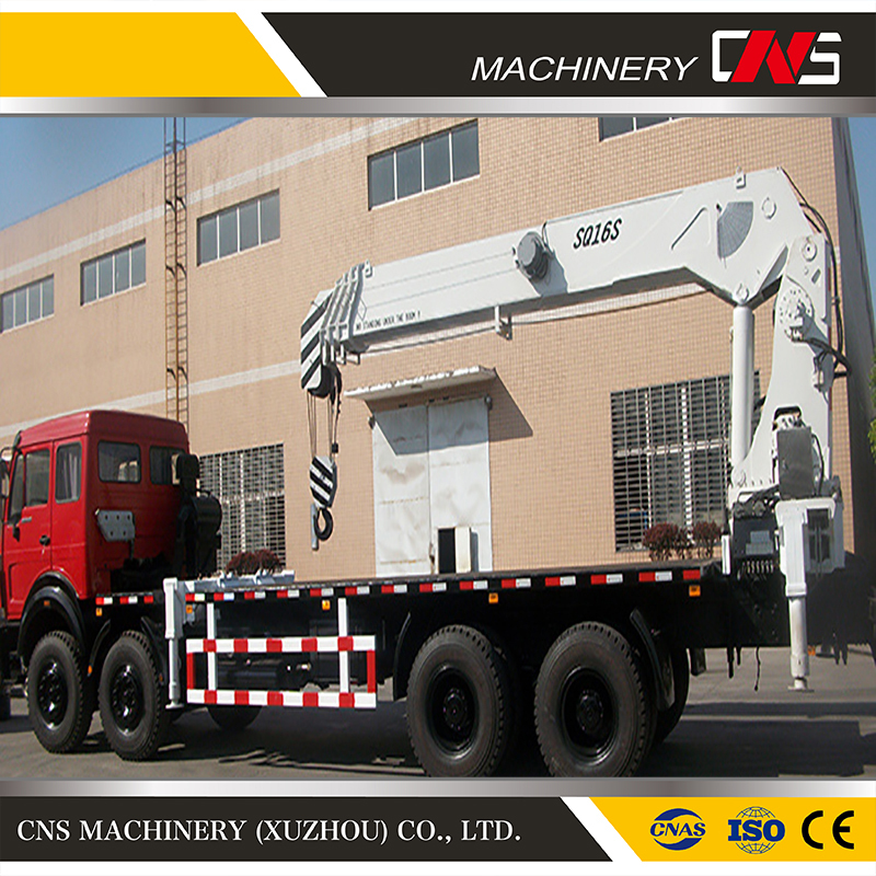 Heavy Duty Straight Arm Crane Mounted Truck Crane 16 Ton Telescopic Boom Crane Hydraulic System Crane