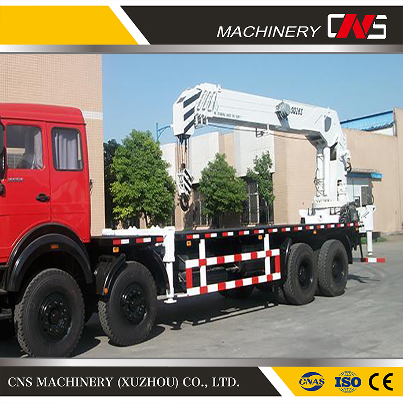 Heavy Duty Straight Arm Crane Mounted Truck Crane 16 Ton Telescopic Boom Crane Hydraulic System Crane