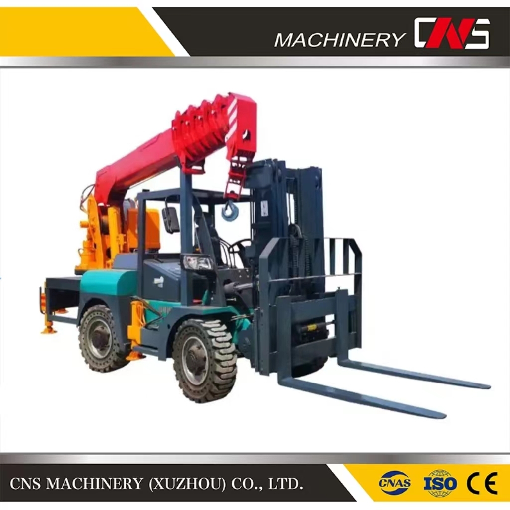 Cns Multi-Function Four-Wheel Drive Cross-Country Forklift Truck Handling Cargo Crane Forklift Truck Tail Crane