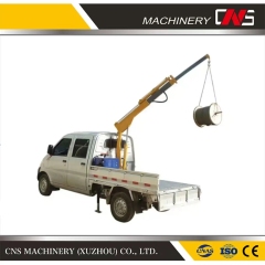 High Quality 1 Ton Hydraulic Pick up Truck Side Telescopic Boom Pickup Crane with Derricking Jibs Remote Control
