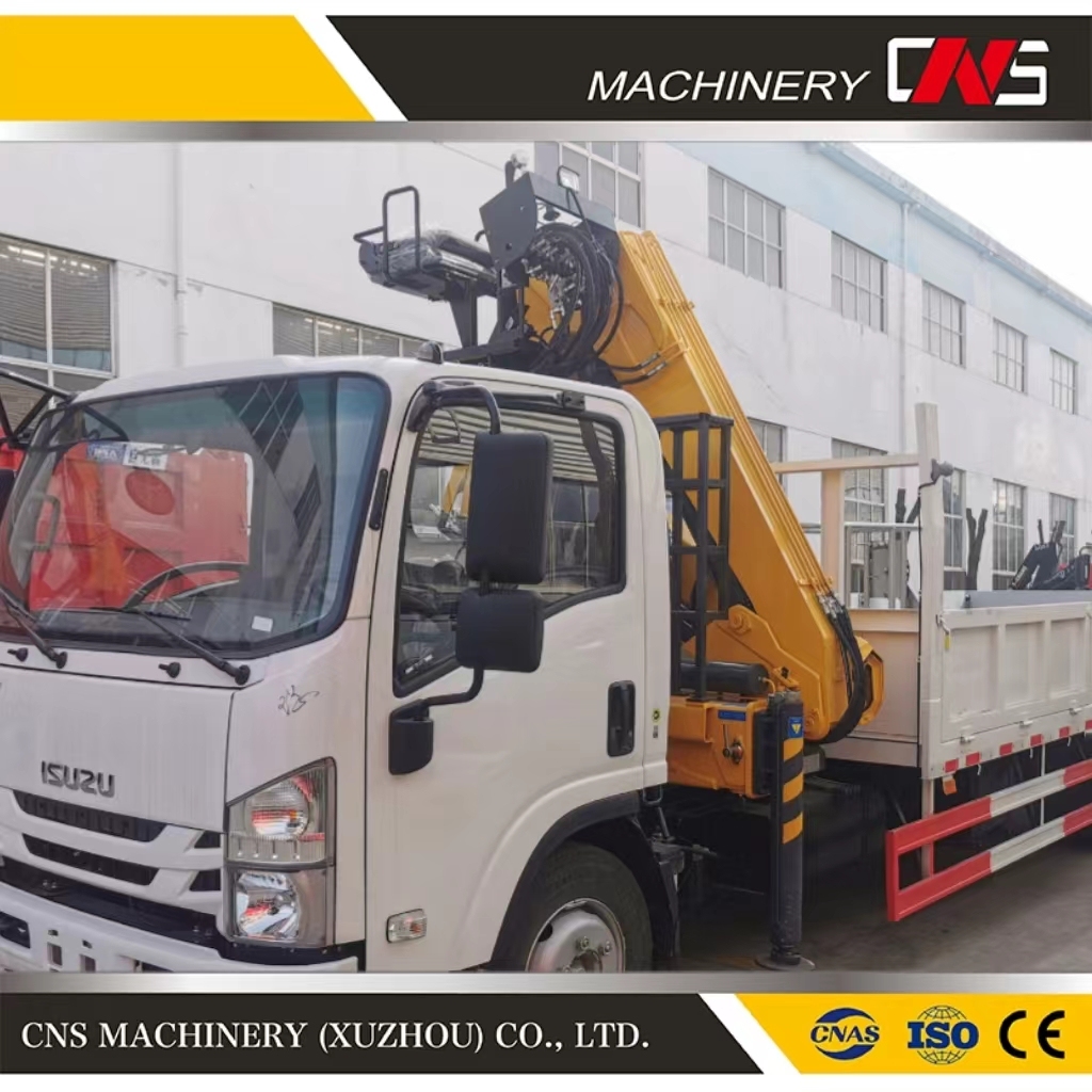 New Design 6.3 Ton Hydraulic Folding Arm Lorry Crane High Quality Low Price Knuckle Boom Truck Mounted Crane for Sale