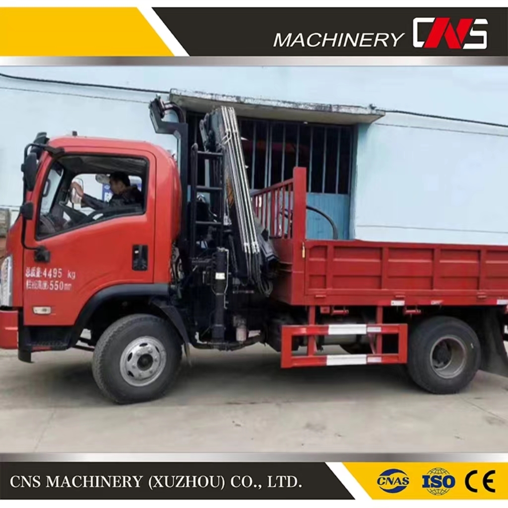 Portable Remote Control Articulated Arm 3.2 Ton Hydraulic Truck Mounted Crane Knuckle Boom Lifting Crane