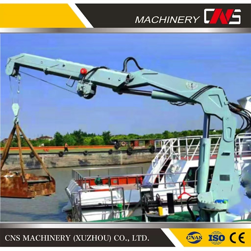 Hyrdaulic Marine Folding Deck Crane 8 Ton Capacity with Full Propertional Remote Control System and Overload System