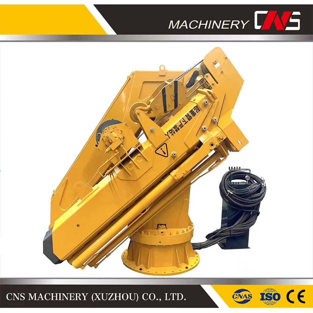 Hyrdaulic Marine Folding Deck Crane 8 Ton Capacity with Full Propertional Remote Control System and Overload System
