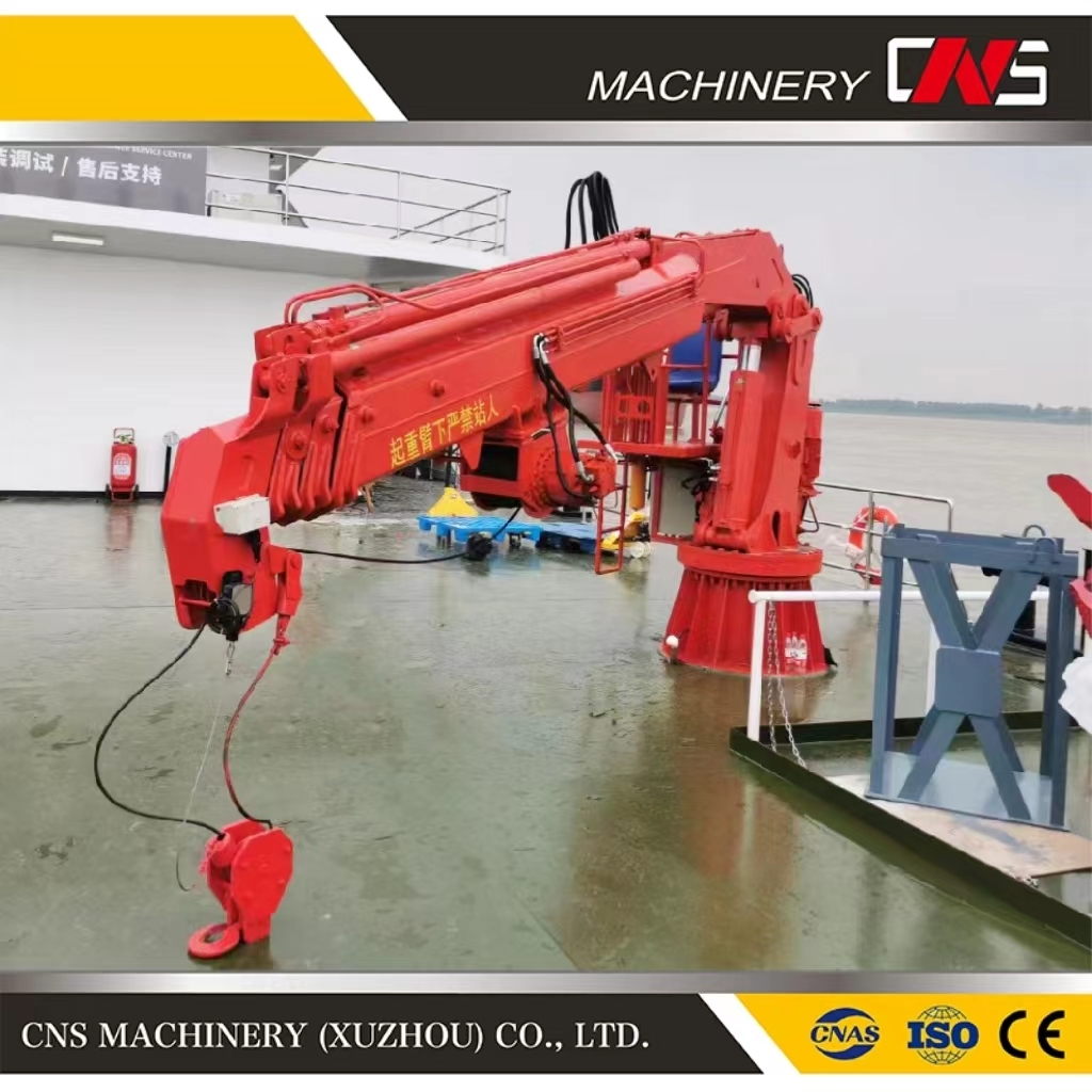 Hyrdaulic Marine Folding Deck Crane 8 Ton Capacity with Full Propertional Remote Control System and Overload System