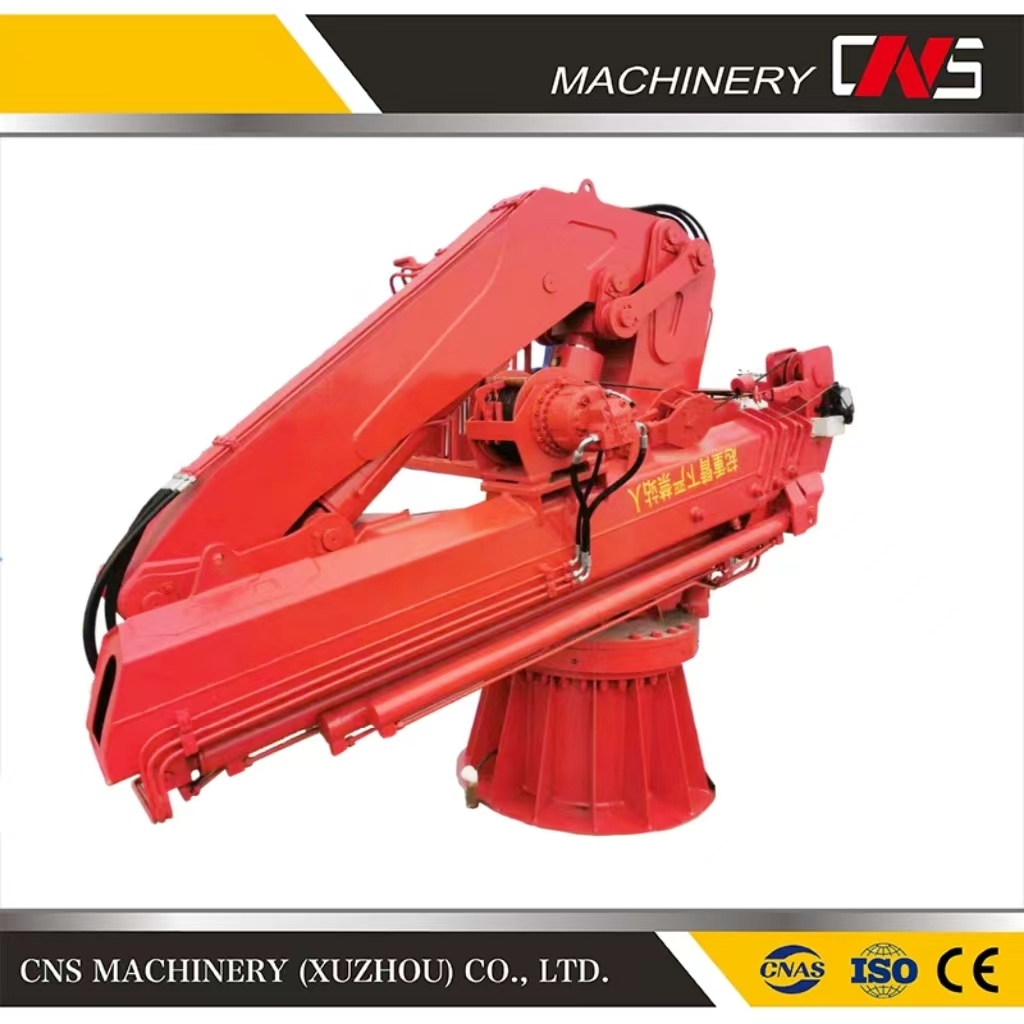Hyrdaulic Marine Folding Deck Crane 8 Ton Capacity with Full Propertional Remote Control System and Overload System