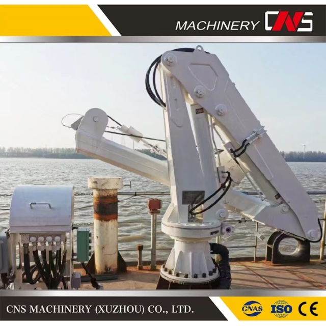 Small Knuckle Boom Davit Type 4 Ton Ship Crane Shipboard Marine Cantilever Provision Deck Crane for Vessel Ship Boat Deck